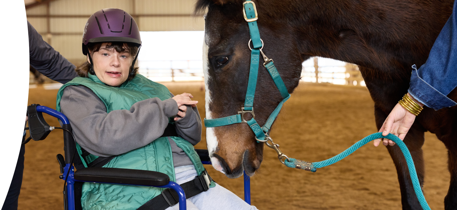 Shannon, age 54, living with Rett syndrome, with her mom